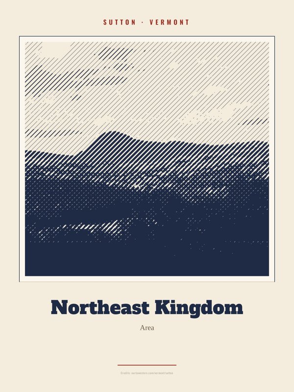 Sutton Northeast Kingdom Landmark Print artwork detail