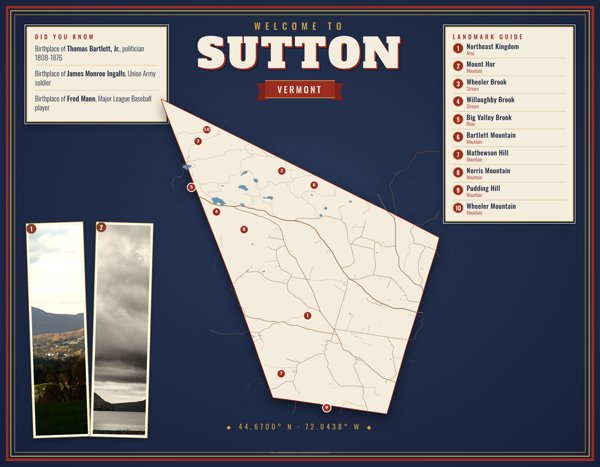Sutton Map Placemat artwork detail