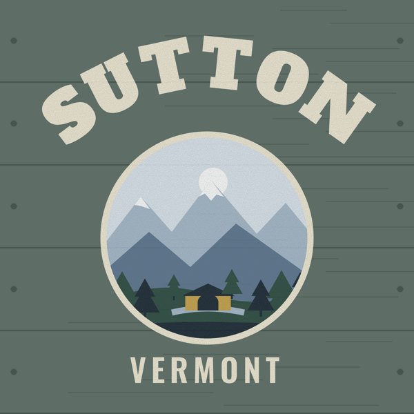 Sutton Hometown Wood Sign artwork detail