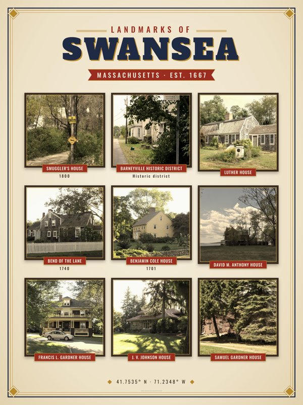 Swansea Landmarks Photo Poster artwork detail