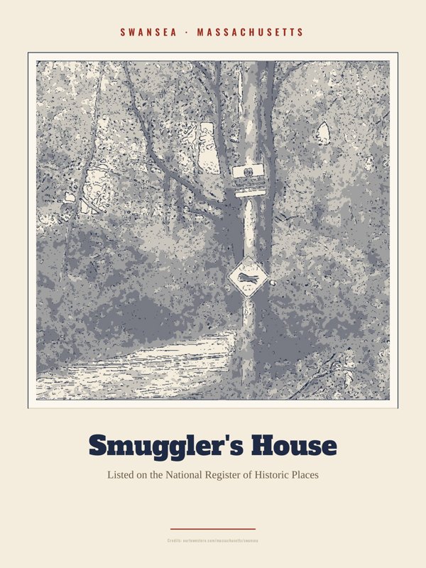 Swansea Smuggler's House Landmark Print artwork detail