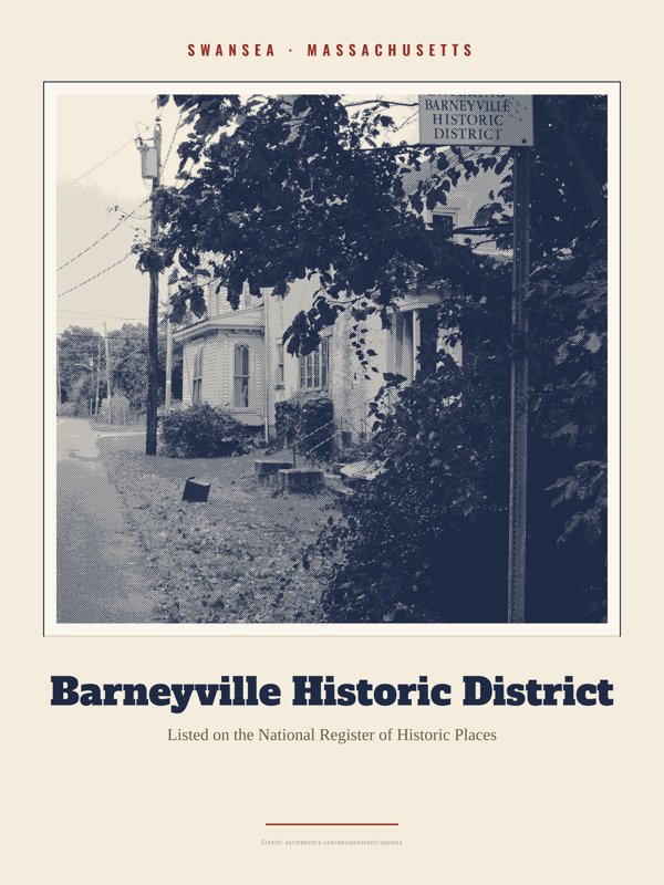 Swansea Barneyville Historic District Landmark Print artwork detail