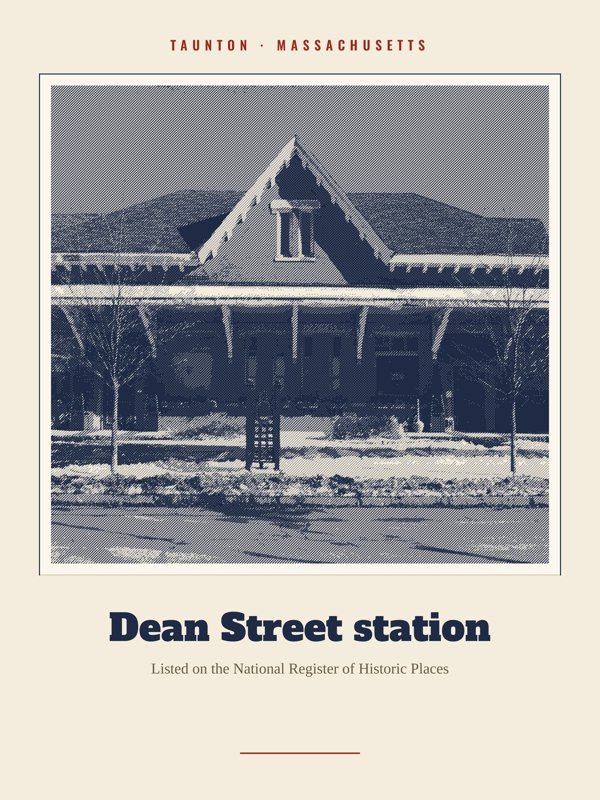 Taunton Dean Street station Landmark Print artwork detail