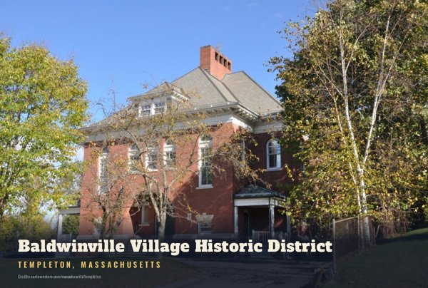 Templeton Baldwinville Village Historic District Postcard artwork detail