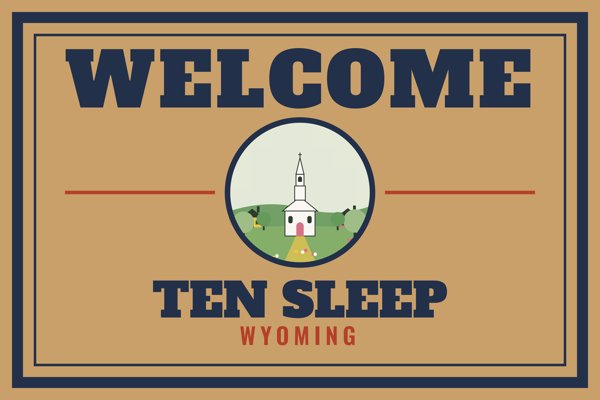 Ten Sleep Welcome Doormat artwork detail