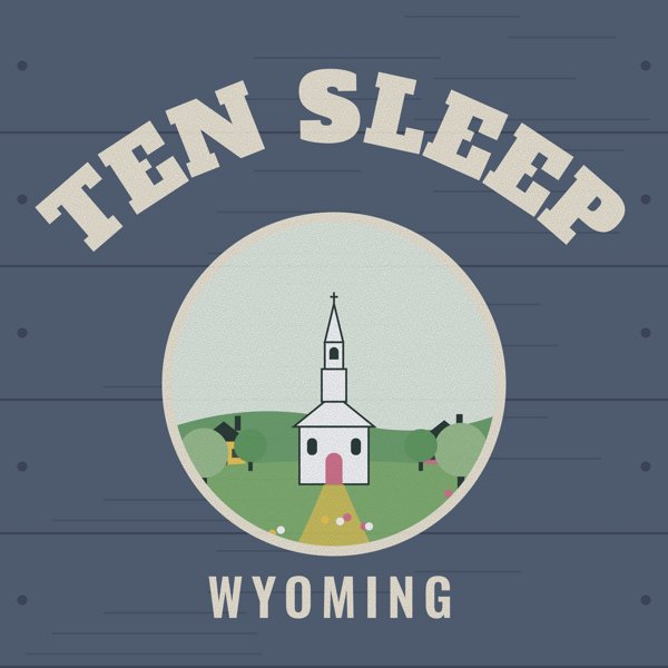 Ten Sleep Hometown Wood Sign artwork detail
