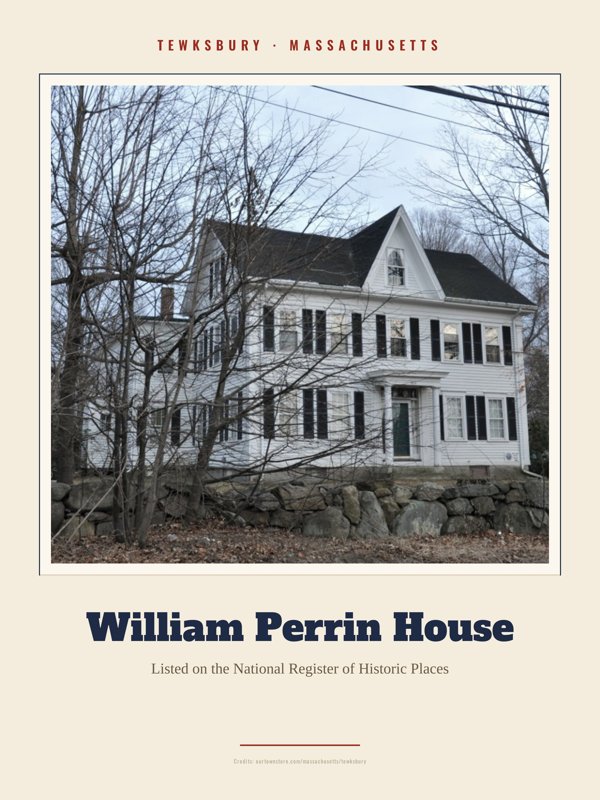 Tewksbury William Perrin House Landmark Print artwork detail