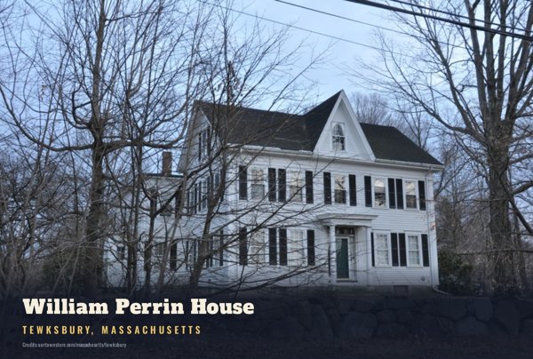 Tewksbury William Perrin House Postcard artwork detail