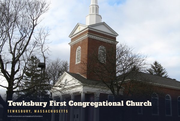 Tewksbury Tewksbury First Congregational Church Postcard artwork detail