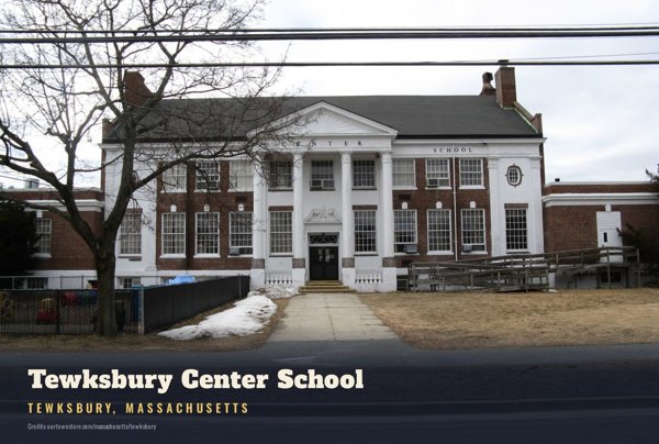 Tewksbury Tewksbury Center School Postcard artwork detail