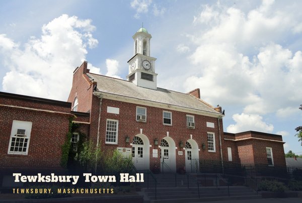 Tewksbury Tewksbury Town Hall Postcard artwork detail