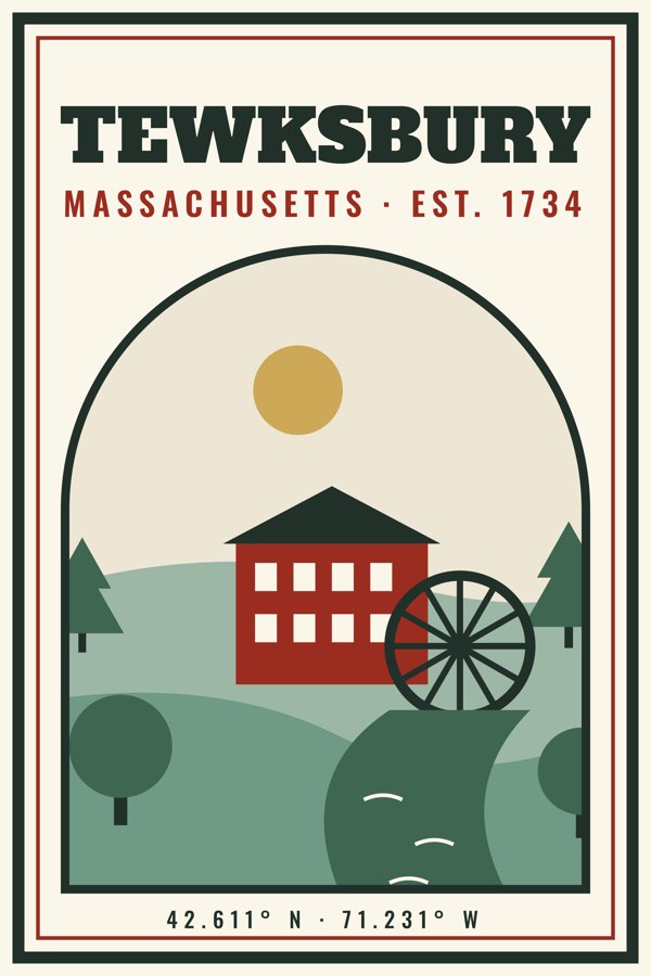 Tewksbury Garden Flag artwork detail