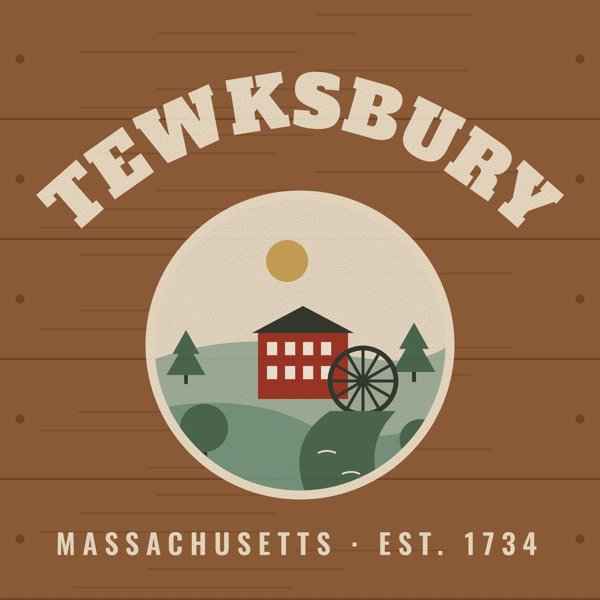 Tewksbury Hometown Wood Sign artwork detail