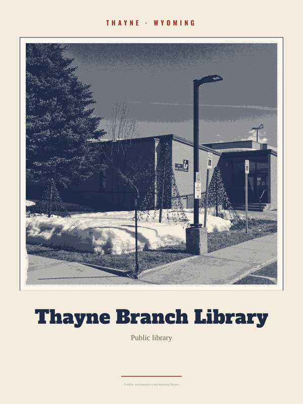 Thayne Thayne Branch Library Landmark Print artwork detail