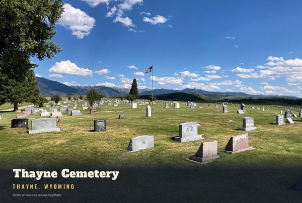 Thayne Thayne Cemetery Postcard artwork detail
