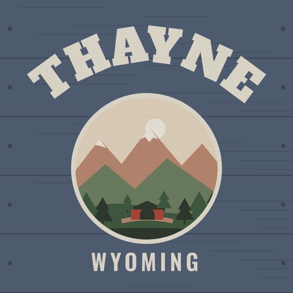 Thayne Hometown Wood Sign artwork detail