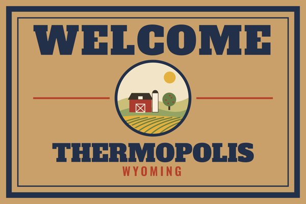 Thermopolis Welcome Doormat artwork detail