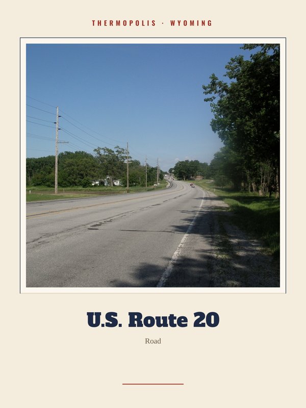 Thermopolis U.S. Route 20 Landmark Print artwork detail