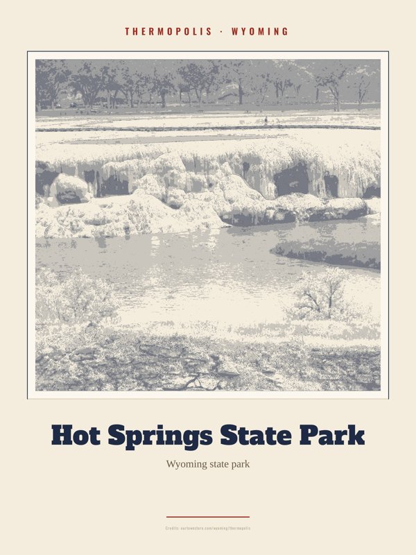 Thermopolis Hot Springs State Park Landmark Print artwork detail