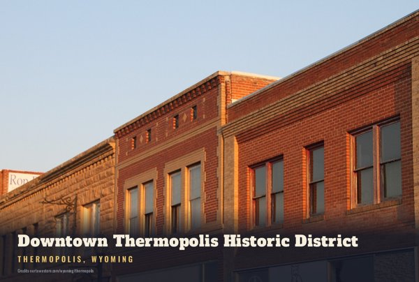 Thermopolis Downtown Thermopolis Historic District Postcard artwork detail