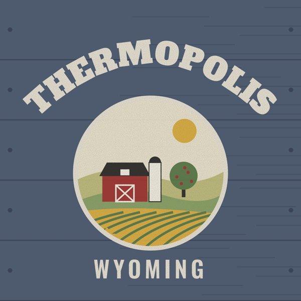 Thermopolis Hometown Wood Sign artwork detail