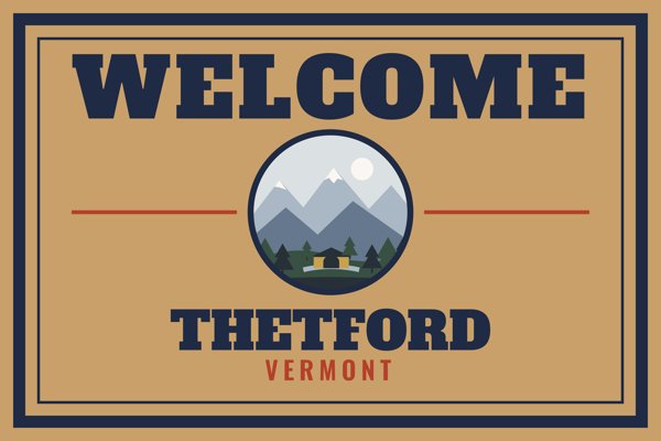 Thetford Welcome Doormat artwork detail