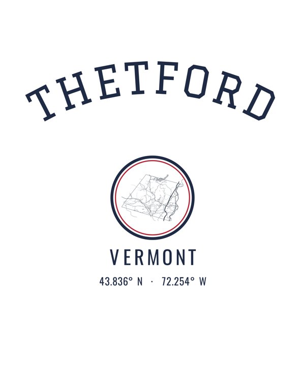Thetford Hometown Ornament artwork detail