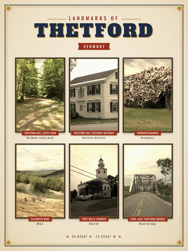 Thetford Landmarks Photo Poster artwork detail