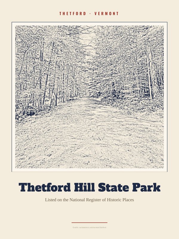 Thetford Thetford Hill State Park Landmark Print artwork detail