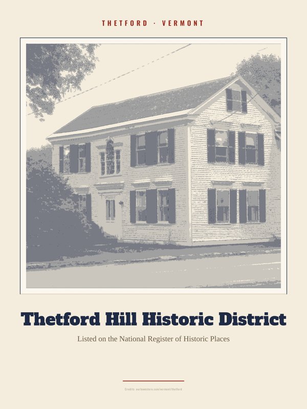 Thetford Thetford Hill Historic District Landmark Print artwork detail