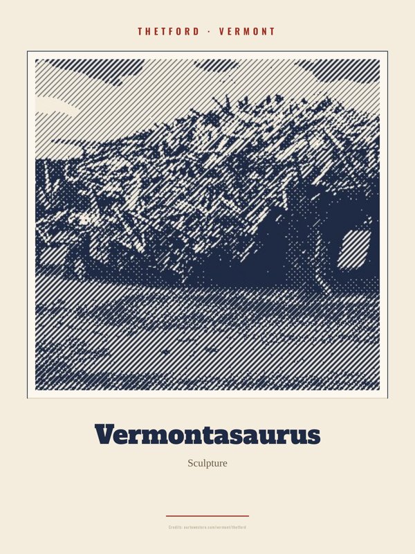 Thetford Vermontasaurus Landmark Print artwork detail