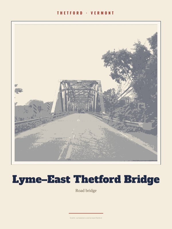Thetford Lyme–East Thetford Bridge Landmark Print artwork detail