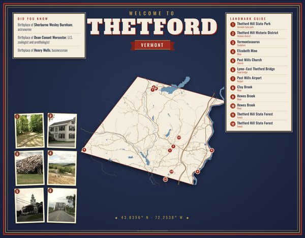 Thetford Map Placemat artwork detail