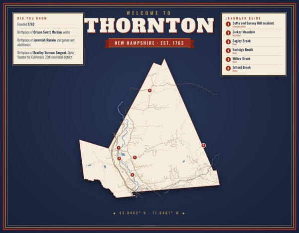 Thornton Map Placemat artwork detail