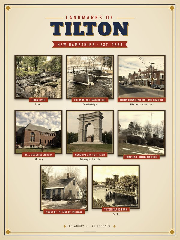 Tilton Landmarks Photo Poster artwork detail