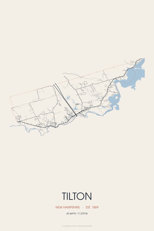 Tilton Street Map Poster · Linen artwork detail