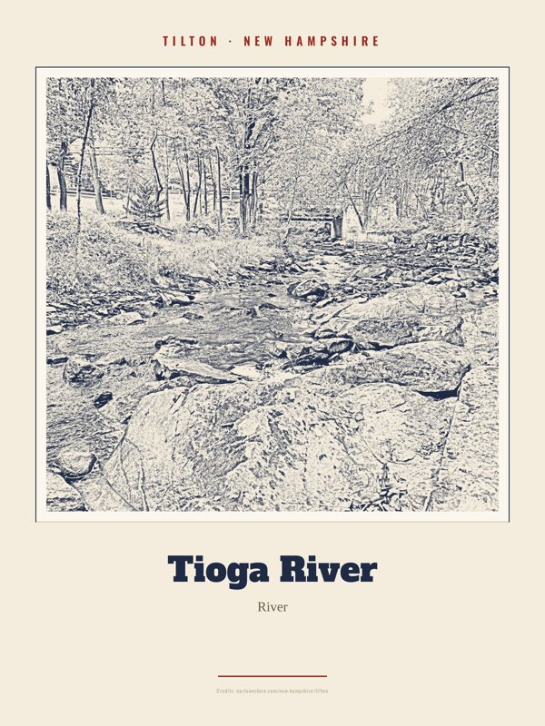 Tilton Tioga River Landmark Print artwork detail