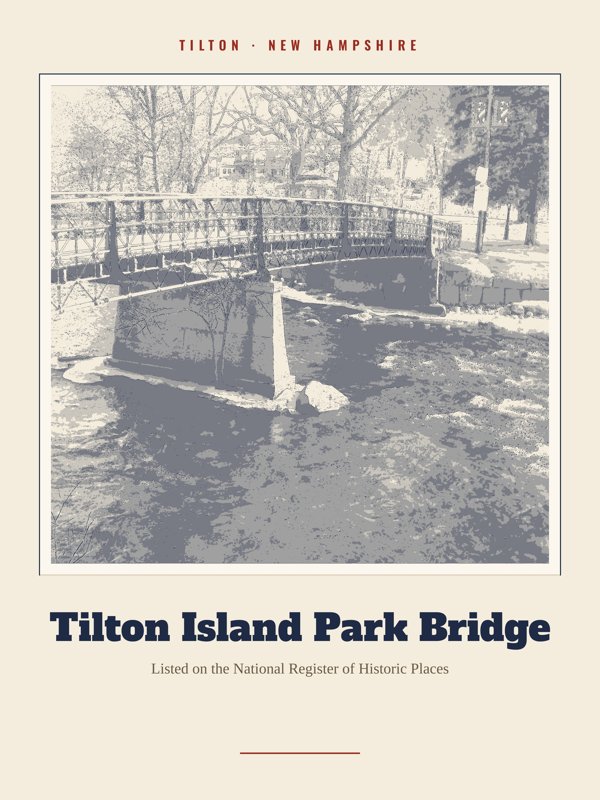 Tilton Tilton Island Park Bridge Landmark Print artwork detail