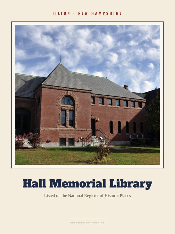 Tilton Hall Memorial Library Landmark Print artwork detail