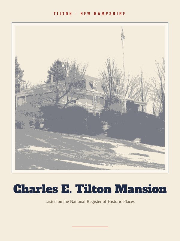Tilton Charles E. Tilton Mansion Landmark Print artwork detail