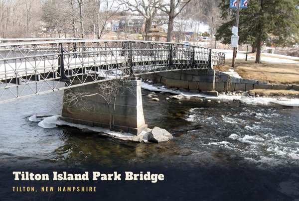 Tilton Tilton Island Park Bridge Postcard artwork detail