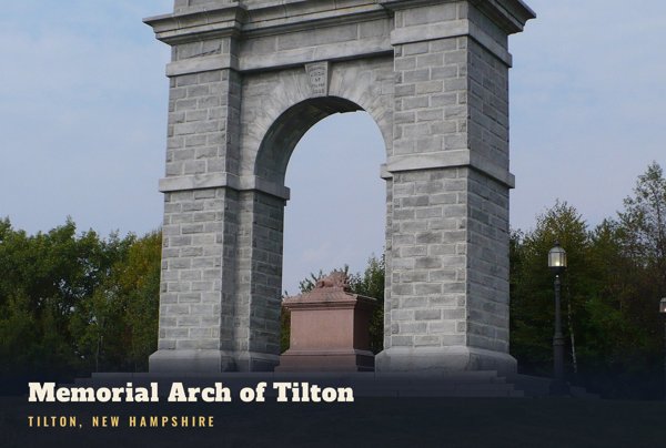 Tilton Memorial Arch of Tilton Postcard artwork detail