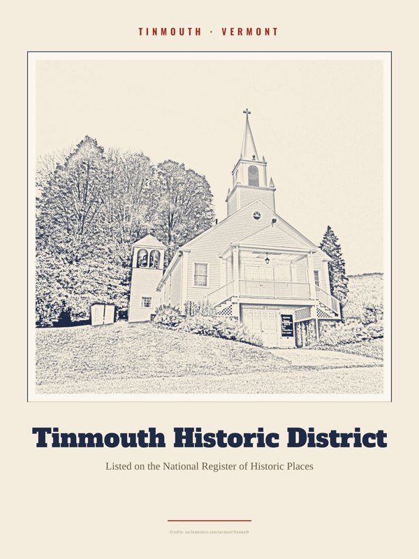 Tinmouth Tinmouth Historic District Landmark Print artwork detail
