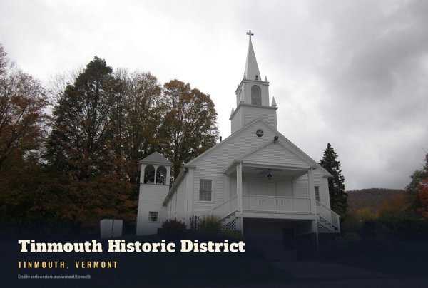 Tinmouth Tinmouth Historic District Postcard artwork detail