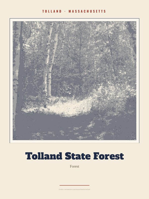 Tolland Tolland State Forest Landmark Print artwork detail