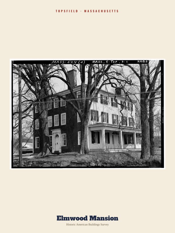 Topsfield Elmwood Mansion Archive Print artwork detail