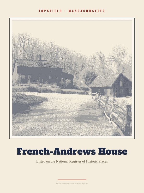 Topsfield French-Andrews House Landmark Print artwork detail
