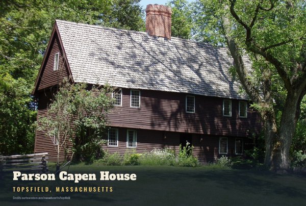 Topsfield Parson Capen House Postcard artwork detail