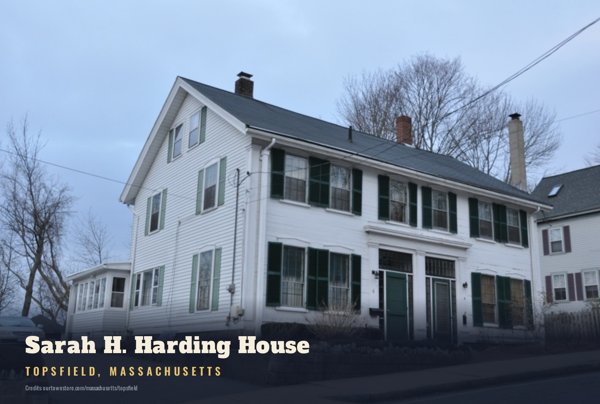 Topsfield Sarah H. Harding House Postcard artwork detail