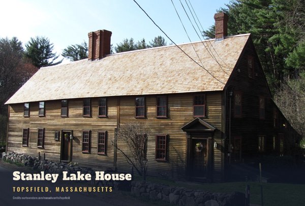 Topsfield Stanley Lake House Postcard artwork detail